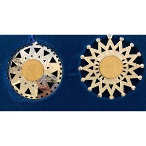2000 Lmtd edition 2 US Mint Christmas Ornaments Trade Silver Sacagawea Sunburst